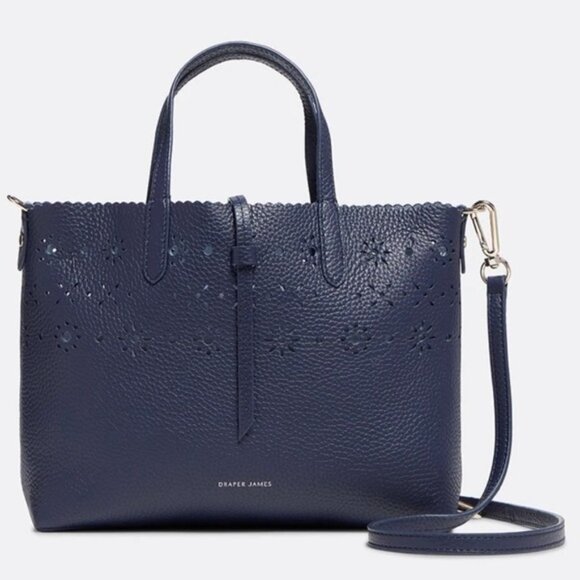 Draper James Handbags - DRAPER JAMES Leather & Suede Reversible Mini Tote